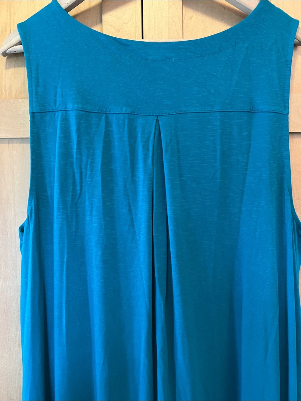 J. Jill Boatneck Elliptical Knit Maxi Dress Sleeveless with Pockets Teal XL - Picture 8 of 10